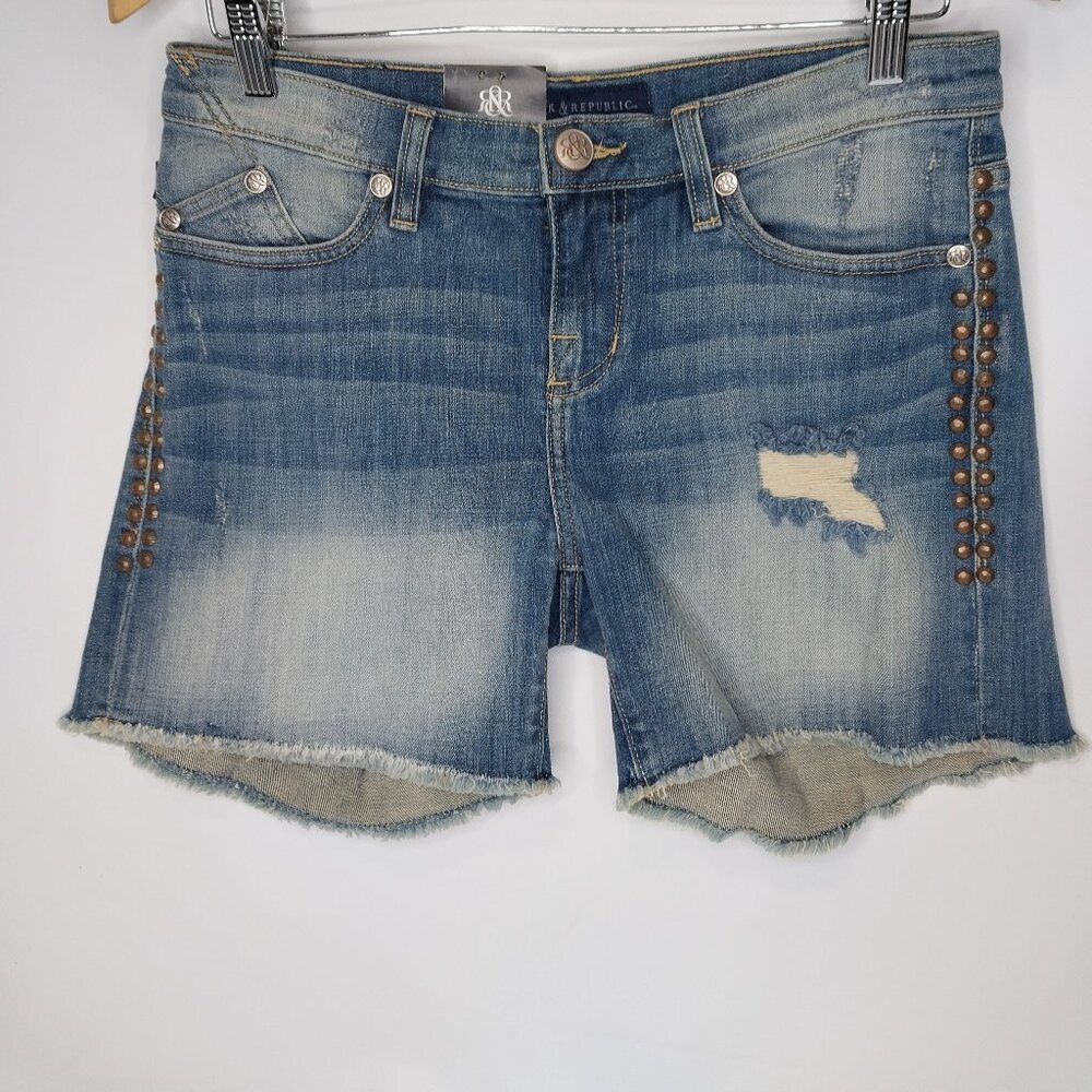 Rock & Republic Bumpershoot Jean Shorts NWT Size 6 - Picture 1 of 3